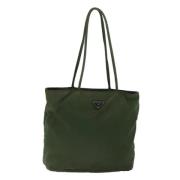 Prada Vintage Pre-owned Tyg totevskor Green, Dam