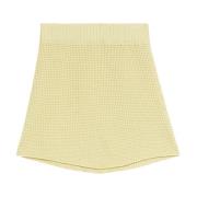 Rodebjer Cotton-Knit Mini Skirt Yellow, Dam