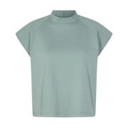 Remain Birger Christensen High-Neck T-shirt med Vadderade Axlar Green,...