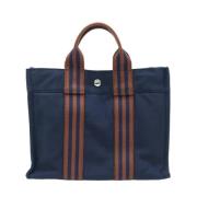 Hermès Vintage Pre-owned Canvas handvskor Blue, Dam