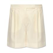 Max Mara Veckade shorts 'Priamo' Beige, Dam