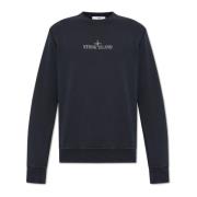 Stone Island Sweatshirt med logotyp Blue, Herr