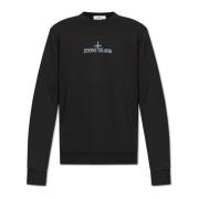 Stone Island Sweatshirt med logotyp Black, Herr