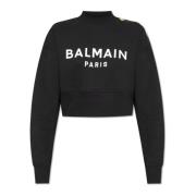 Balmain Sweatshirt med logotyp Black, Dam