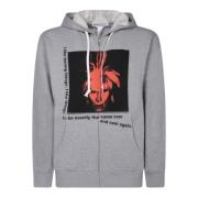 Comme des Garçons Grå Bomull Hoodie Sweatshirt Ss24 Gray, Herr