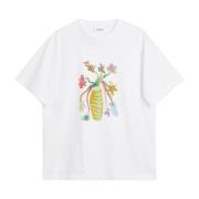 Soulland Ekologisk Bomull Blomma T-shirt White, Unisex