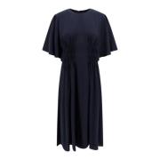 Chloé Blå Silkesklänning med Korta ärmar Blue, Dam