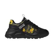 Versace Svarta Sneakers med Ikoniskt Tryck Black, Herr