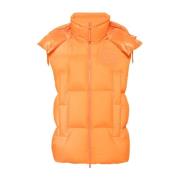 Moncler Orange Quiltad Huva Jacka Orange, Herr