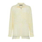 Seventy Silkeskjorta med prickigt mönster vit Multicolor, Dam