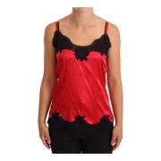 Dolce & Gabbana Röd Silke Spets Camisole Red, Dam