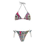 Miss Bikini Multifärgad Triangel Bikini med Strassdetaljer Multicolor,...