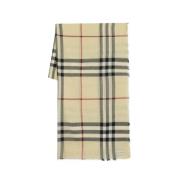 Burberry Neutral Ull Check Sjal Beige, Unisex