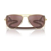 Ray-Ban Junior Aviator Metall Solglasögon Guld Brun Yellow, Unisex