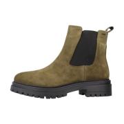 Geox Stiliga Chelsea Boots med Iridea Design Green, Dam