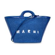 Marni Tropicalia Shopper Väska Blue, Dam