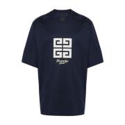 Givenchy Broderad Logotyp Jersey T-shirts och Polos Blue, Herr