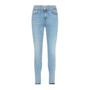 MOS Mosh Slim-Fit High Waist Jeans Light Blue Blue, Dam