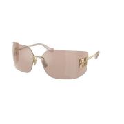 Miu Miu Guldram Rosa Spegelglasögon Yellow, Unisex