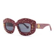 Loewe Burgundy Cat-Eye Solglasögon med Swarovski Kristaller Red, Dam