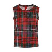 Comme des Garçons Multifärgad Tartan Plisserad Topp Multicolor, Dam