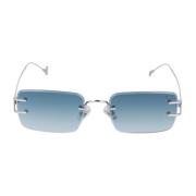 Eyepetizer Rektangulära Metall Solglasögon Dillinger Blue, Unisex