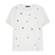 Elena Mirò Broderad T-shirt med pärlor Multicolor, Dam