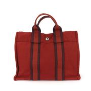 Hermès Vintage Pre-owned Canvas handvskor Red, Dam