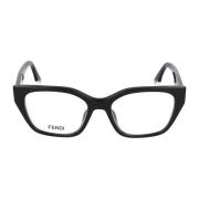 Fendi Fyrkantiga Acetatglasögon Black, Unisex