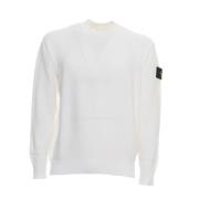 Stone Island Vit Stickat Ss24 White, Herr