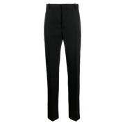 Alexander McQueen Satin Trimmad Ull Skinny Byxor Black, Herr