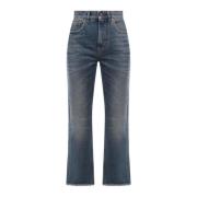 Golden Goose Blå Jeans Med Fransade Ben Tillverkad i Italien Blue, Dam