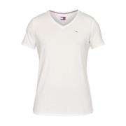 Tommy Jeans Grundläggande V-ringad T-shirt - Vit White, Herr