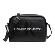 Calvin Klein Jeans Stilig Crossbodyväska med Justerbar Rem Black, Dam