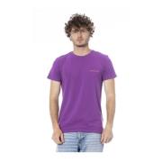 Trussardi Lila Logo Print Crew Neck T-shirt Purple, Herr