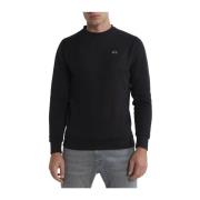 La Martina Svart Bomull Crew-neck Sweatshirt Logo Broderi Black, Herr