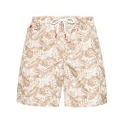Kiton Blommigt Tryck Simshorts Beige, Herr