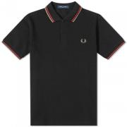Fred Perry Slim Fit Twin Tipped Polo Black, Herr