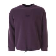 Emporio Armani Lila Sweatshirt med Örnlogo och Text Purple, Herr