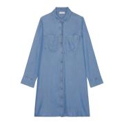 Marc O'Polo Avslappnad skjortklänning Blue, Dam