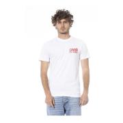 Cavalli Class Bomull Logo Print Crew Neck T-Shirt White, Herr