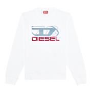 Diesel Sweatshirt med logotryck White, Herr