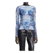 Jean Paul Gaultier Blomma Body Morph Långärmad Topp Multicolor, Dam