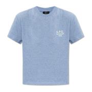 A.p.c. T-shirt med logotyp Blue, Dam