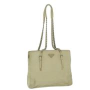 Prada Vintage Pre-owned Nylon prada-vskor Beige, Dam