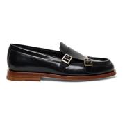 Santoni Läder Loafer för Kvinnor Black, Dam