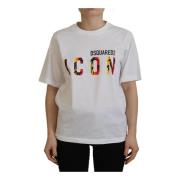 Dsquared2 Vit Logo Print Crewneck T-Shirt White, Dam