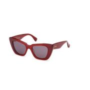 Max Mara Röd Rök Glimpse Solglasögon Modell 66A Red, Unisex