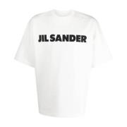 Jil Sander Porcelain Logo Tee White, Herr