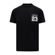 Off White Svart Ss24 T-shirt med Logobroderi Black, Herr